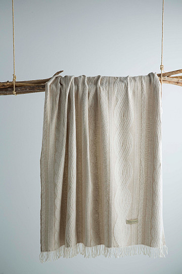 Luxus-Plaid BRAID beige
