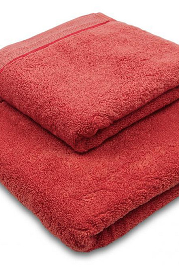 Towel and bath towel MIKRO dark red