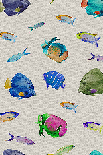 Decorative fabric TROPICAL FISH digital print