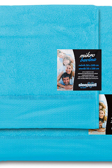 Towel and bath towel MICRO turquoise