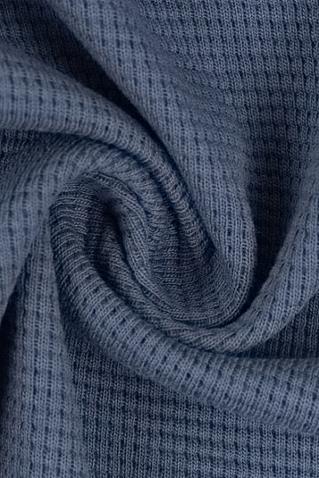 Cotton knit with waffle weave - blue
