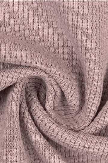 Cotton knit with waffle weave - pink