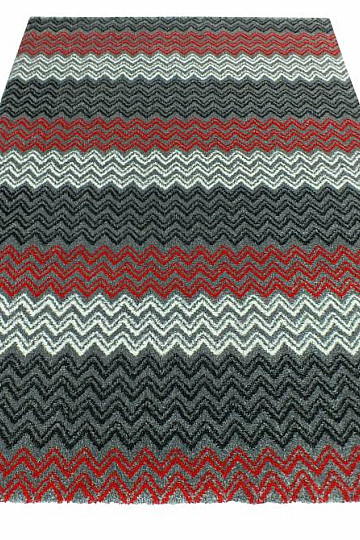 Modern carpet ZIG ZAG red