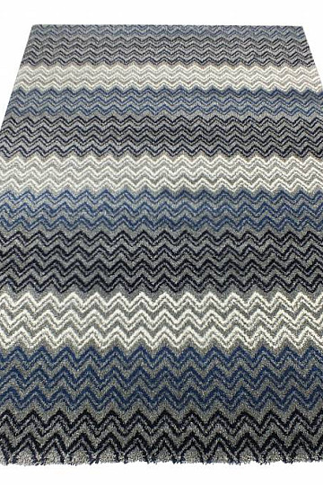 Modern carpet ZIG ZAG blue