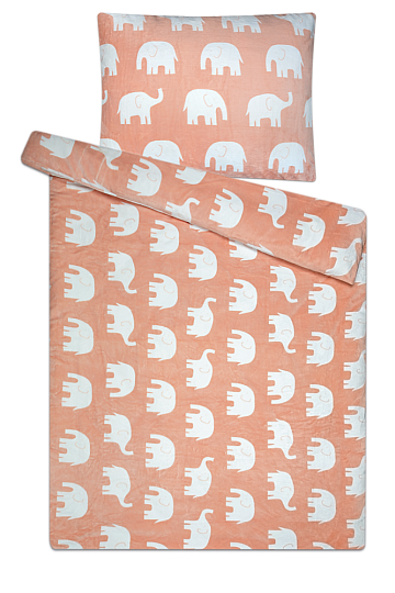 Microflannel bedding - green dandeolin - ELEPHANTS