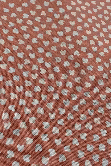 Cotton fabric HEART salmon