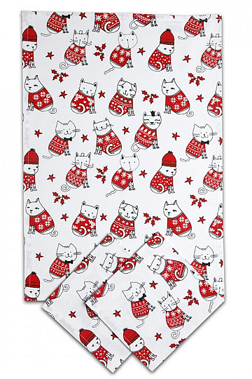Towels CATS IN SWEATER WITH NORWEGIAN PATTERN 3 pcs