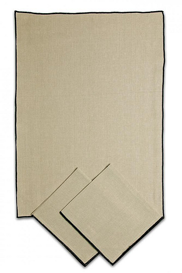 Cotton tea towels BLACK LINED 3 pcs