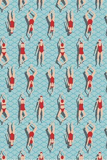 Decorative fabric SWIMMERS