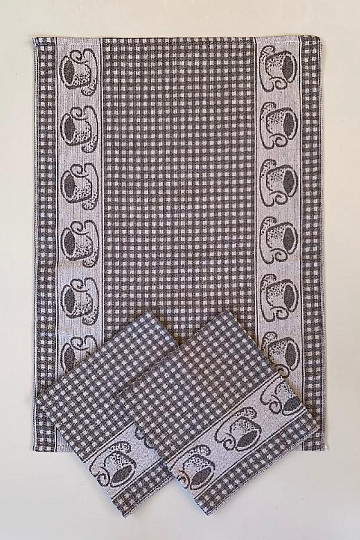 Towels CUPS BROWN checkered