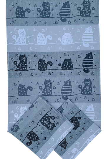 Towels CATS ON THE ROOF gray
