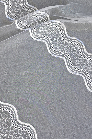 Embroidered curtain V233 white