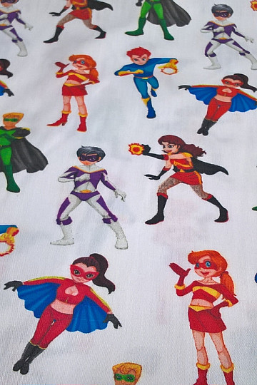 Children's cotton satin AKČNÍ HRDINOVÉ digital printing