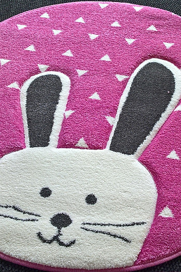 Children's round carpet PASTEL Bunny pink