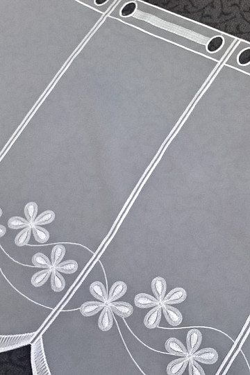 Embroidered curtain for stained glass window 11667 flowers
