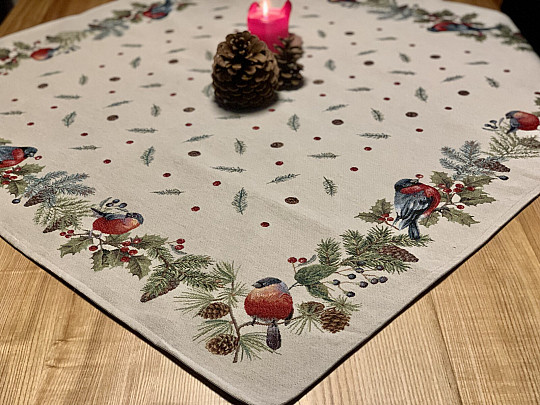 Tapestry tablecloth and scarf BULL BIRD