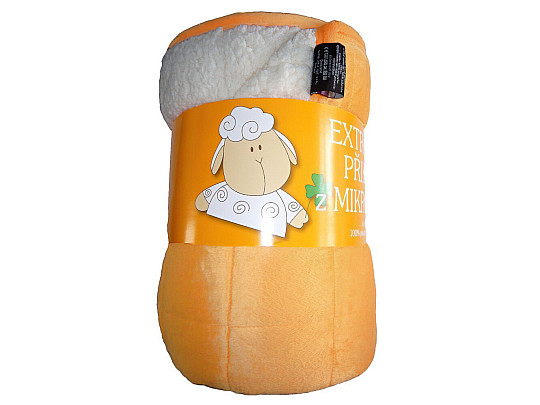 microfiber blanket EXTRA SOFT SHEEP stitch orange light