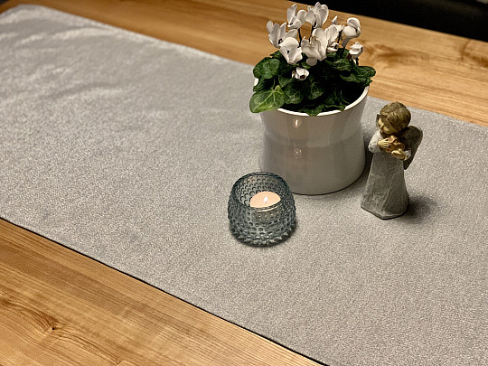 Christmas tablecloths and scarves FLASH SILVER gray