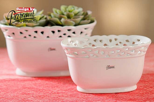 Lace jardinka white 24 cm
