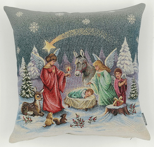 Christmas tapestry cover ANGELS AND BABY JESUS