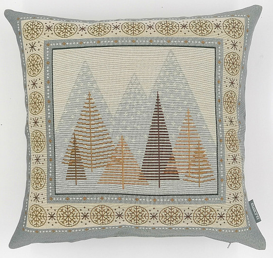 Christmas tapestry cover TREES GRAY-BROWN