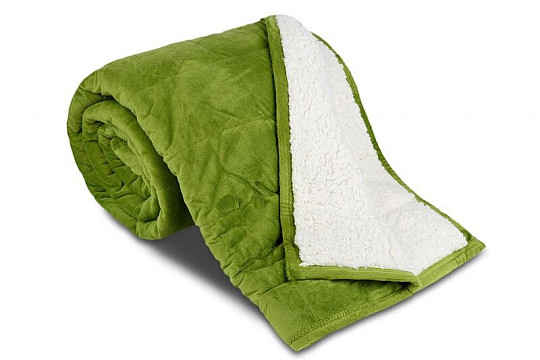 Microfiber blanket EXTRA SOFT SHEEP stitch khaki