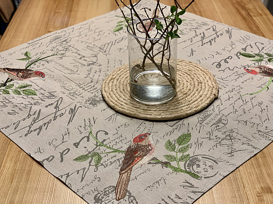 BIRDS tablecloth and scarf