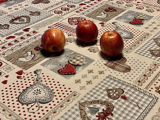 Tapestry tablecloth and scarf SRDCE NATUR II