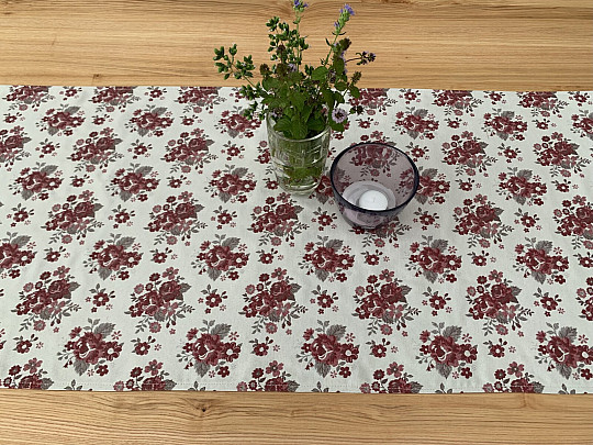Table cloth and shawl TOSCANA VALERY FLOWER BORDO