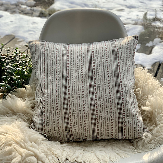 Cushion cover TOSCANA RIGA STRIPE burgundy
