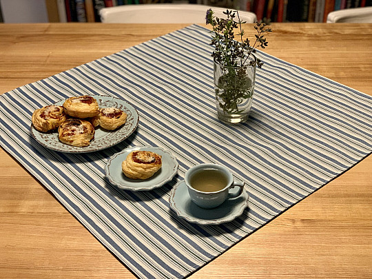 Tablecloth and scarf TOSCANA VALERY MULTI STRIPE blue