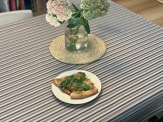 Table cloth and scarf TOSCANA VALERY MULTI STRIPE burgundy
