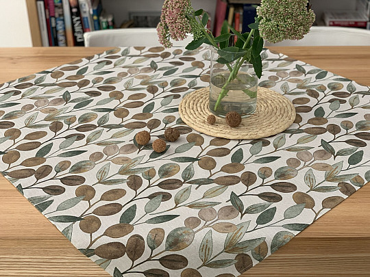 Tablecloth and scarf LISTY HOJAS green