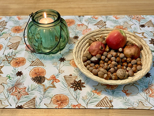 Christmas tablecloth DRIED ORANGES