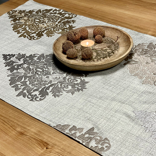 Embroidered shawl REVIVAL grey-silver