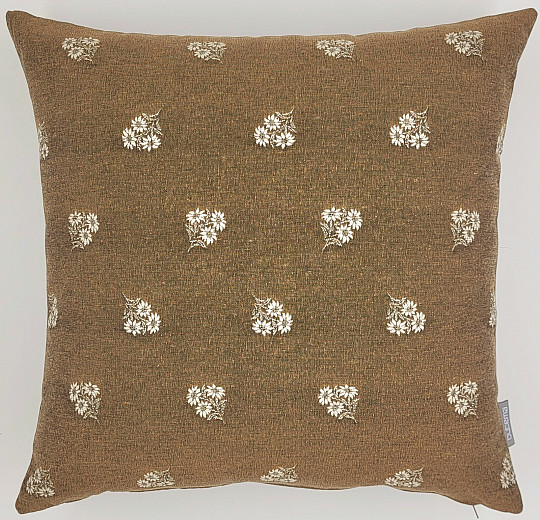 Decorative covering ALPINE FLOWERS jacquard BROWN