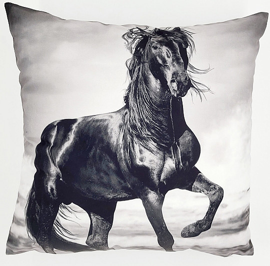 Decorative pillowcase BLACK HORSE