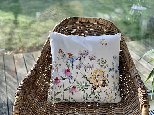 Decorative cushion cover MEADOW BUTTERFLIES