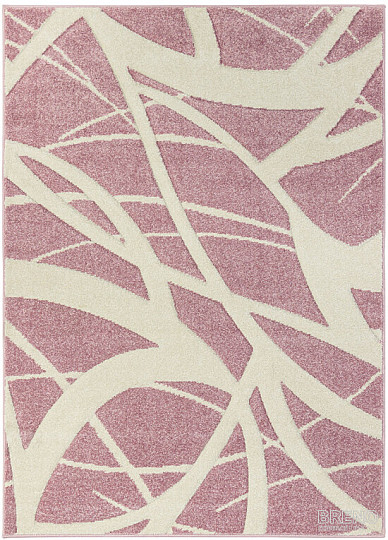 Piece carpet PORTLAND pink and white