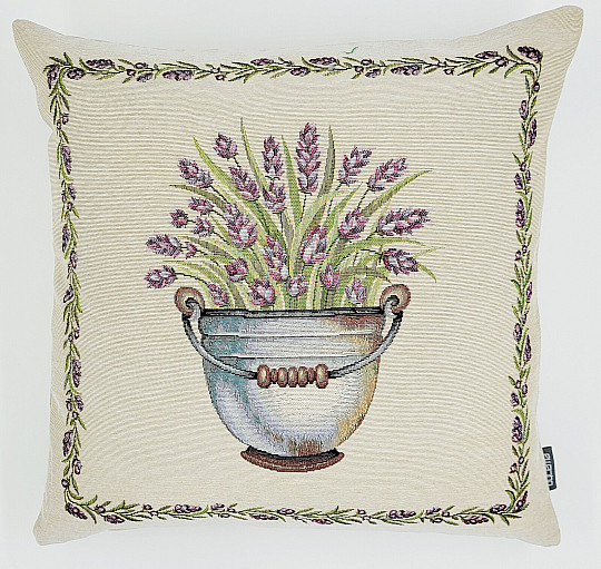 Tapestry cushion cover LAVENDER IN A BUCKET