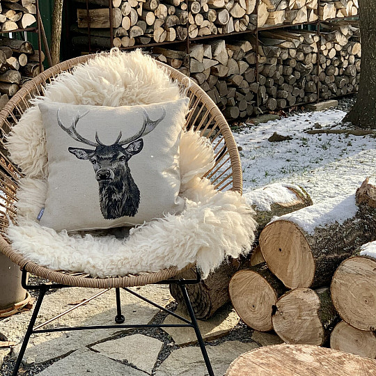 Tapestry cushion cover DEER gray