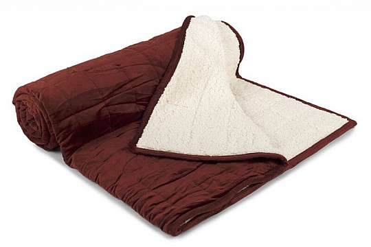 Microfiber blanket EXTRA SOFT SHEEP stitching BROWN