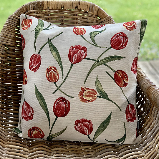 Tapestry cushion cover TULIPS III large pattern