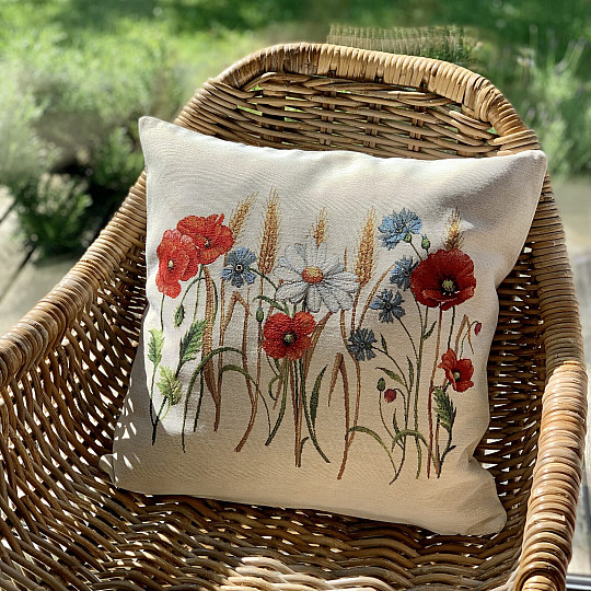 Tapestry cushion cover FIELD FLOWERS