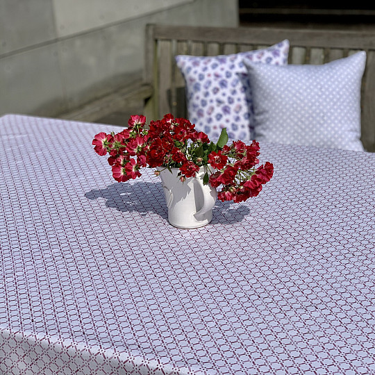 Tablecloth and shawl MONTANA OLD PINK GRID