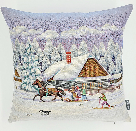 Christmas tapestry cover WINTER RIDE