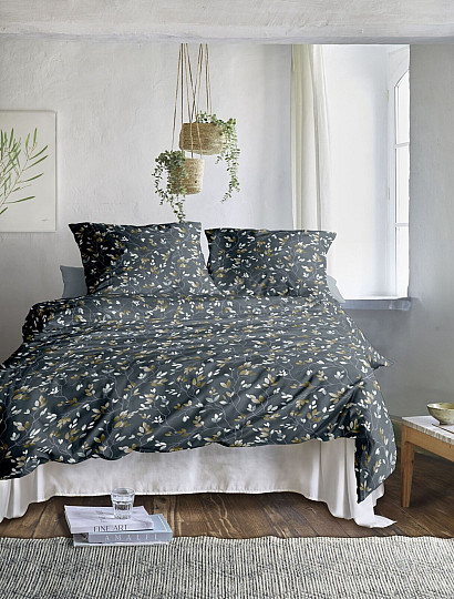 IRISETTE luxury cotton satin WAVE 8565-20 BRANCHES gray