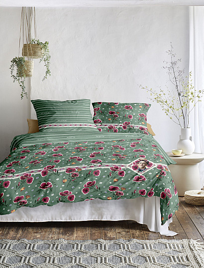 IRISETTE luxurious cotton satin FRIDA KAHLO - POPPIES