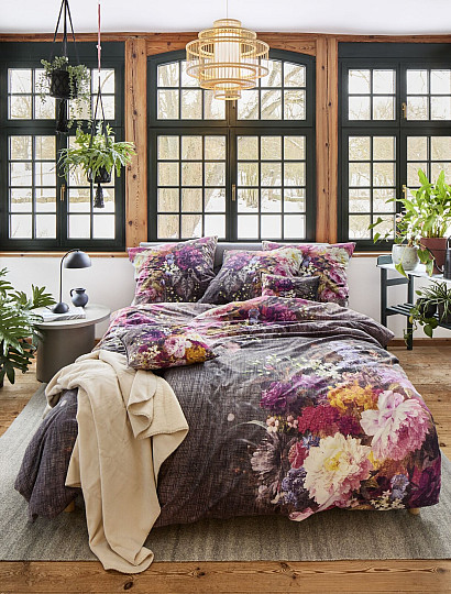 IRISETTE luxury flannel bedding ZOBEL 8551-90 KNIT FLOWERS
