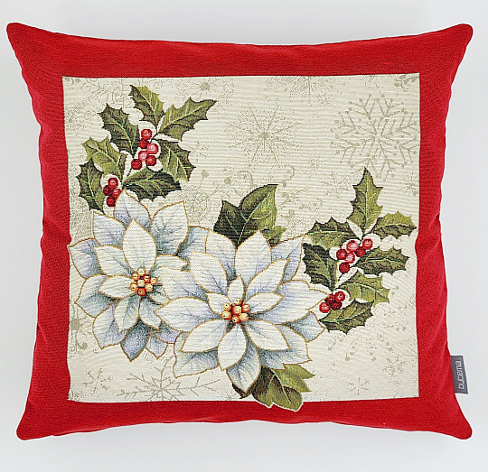 Christmas tapestry cover CHRISTMAS STAR red frame